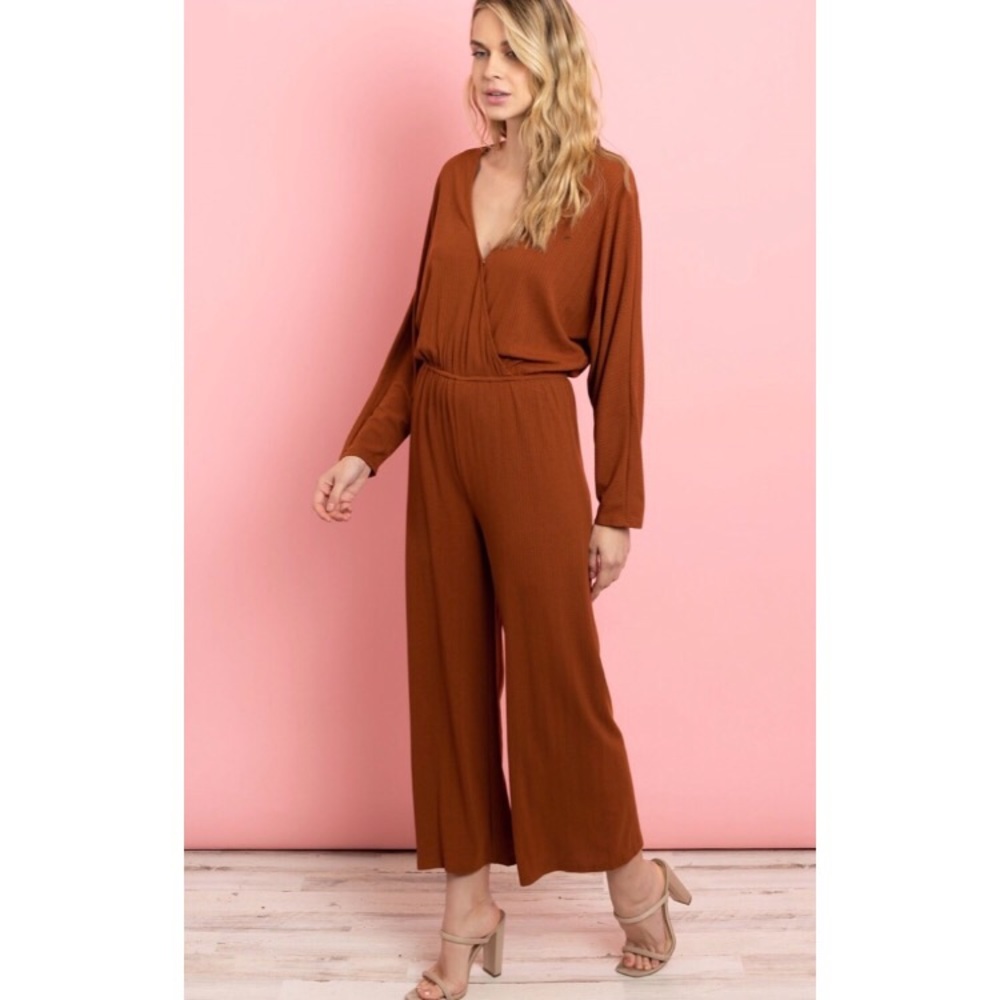 Womens Burnt Orange Jumpsuit New